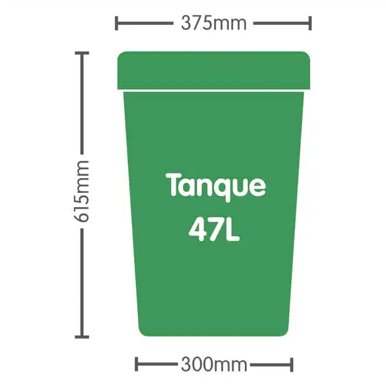 Tanque de 47L con arandela de 6mm y tapa - Imagen 4